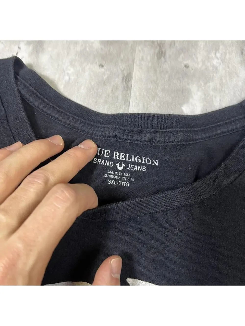 True Religion graphic tee in black 3xl / 2xl